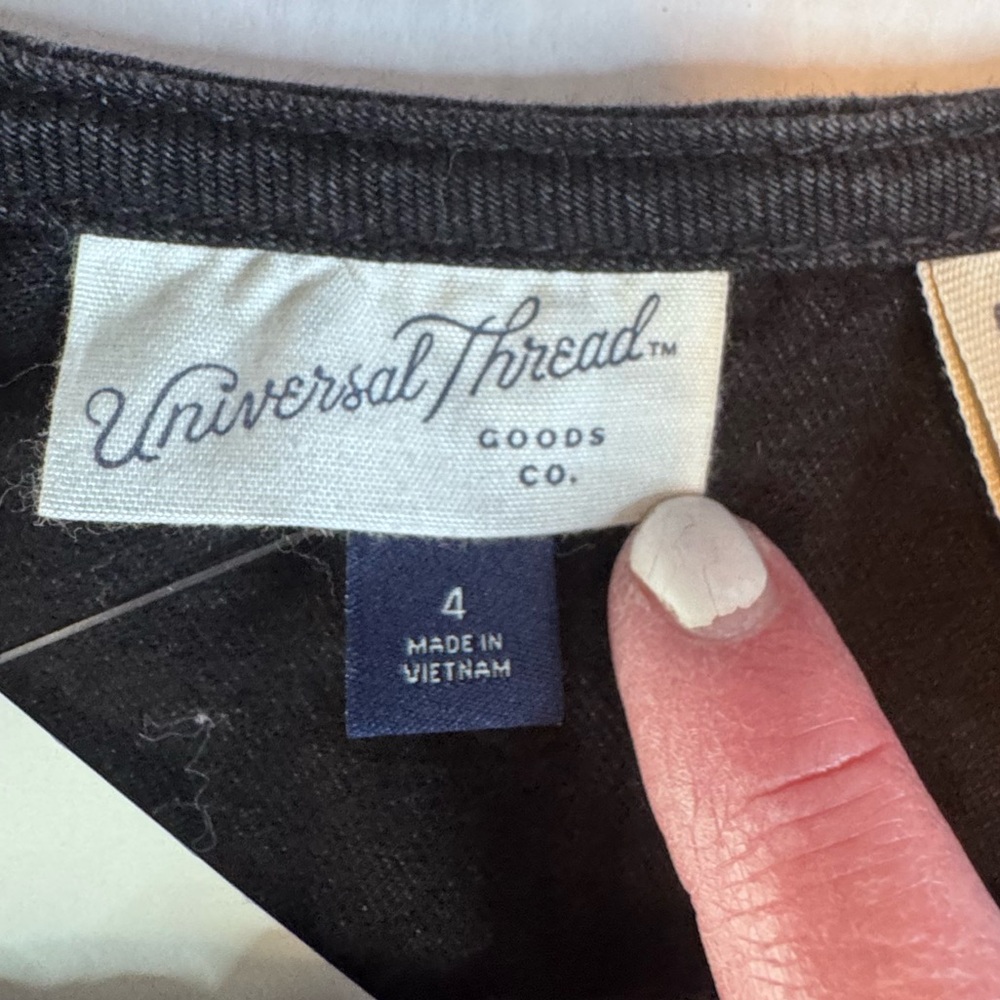 NWT Universal Thread Sleeveless Denim Jumpsuit Zip Front Coveralls Size 4 Black - Picture 6 of 15
